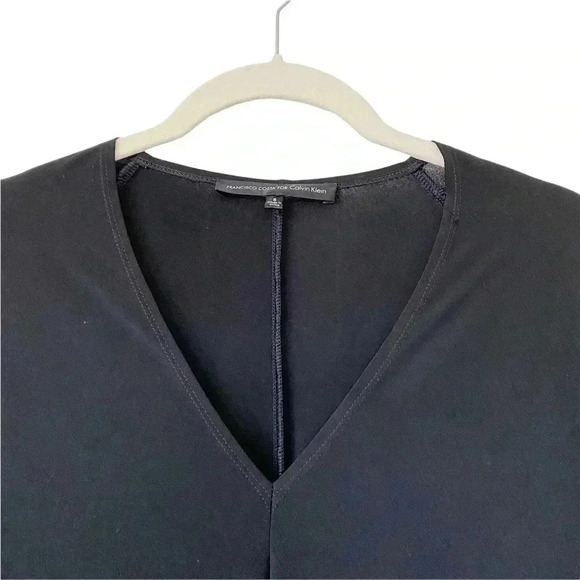 Calvin Klein Francisco Costa Black Dress Size 8 V-Neck Careerwear Office Classic - Picture 5 of 8